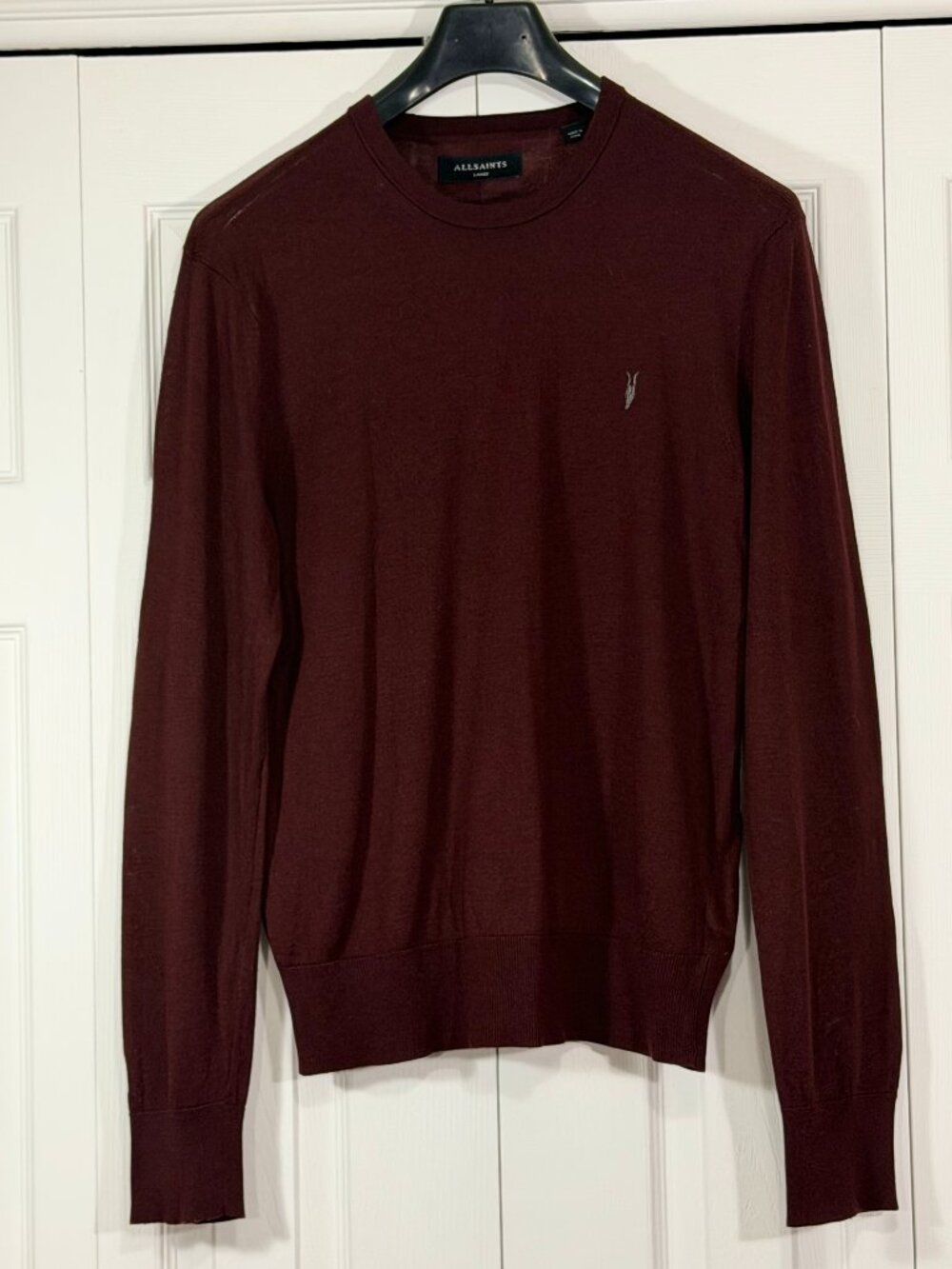 All Saints Crewneck Sweater - Large - Burgundy